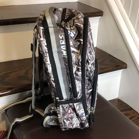 STAR WARS Black & White Comic Strip Adjustable Strap Knapsack Back Pack Unisex - Picture 4 of 13